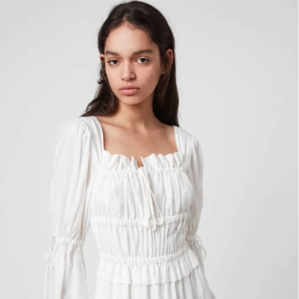 ALLSAINTS Kimi Silk Blend Dress NWT - Picture 2 of 5
